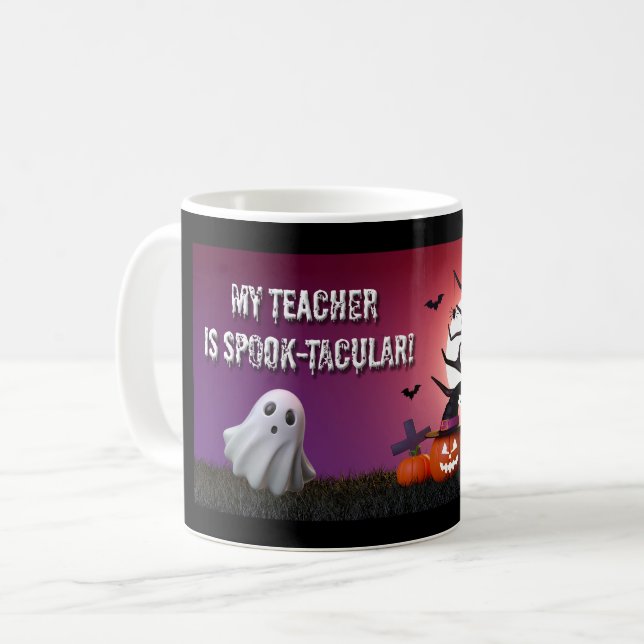 Caneca De Café “Minha Professora É Espetacularmente Assustadora!” (Frente Esquerda)