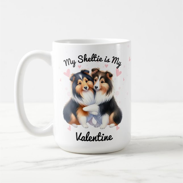 Caneca De Café Minha Sheltie é minha Namorados (Esquerda)