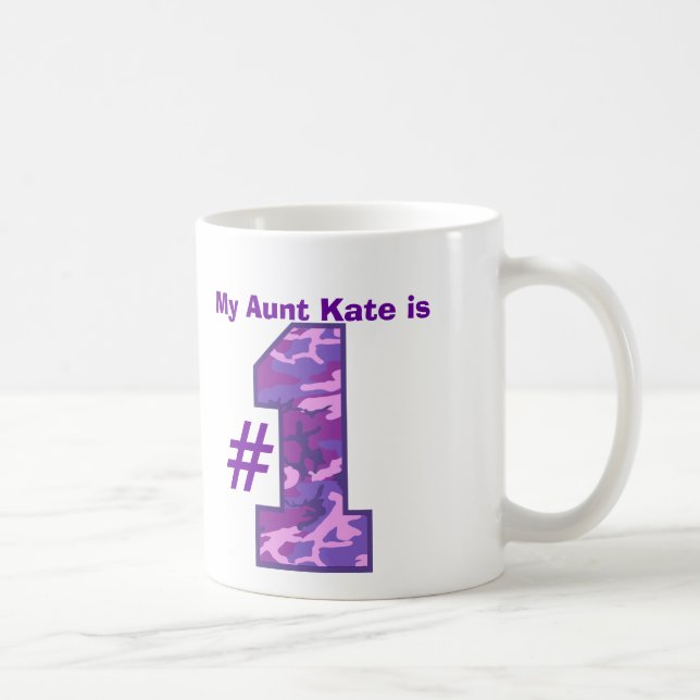 Caneca De Café Minha TIA é número um Camo roxo conhecido feito (Direita)