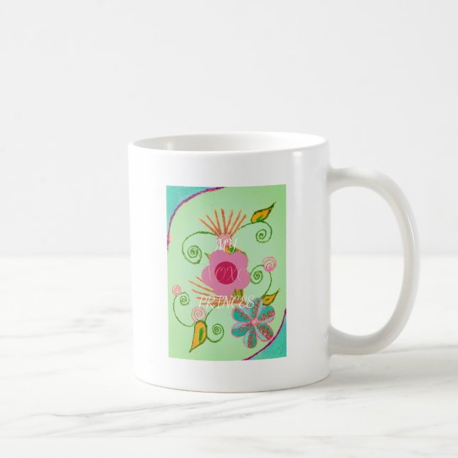 Caneca De Café Minha XOXO Pequena Princesa Floral Impressão (Direita)