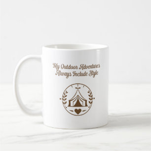 Caneca De Café Minhas Aventuras ao Ar Livre Sempre Incluem Estilo
