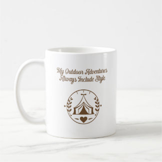 Caneca De Café Minhas Aventuras ao Ar Livre Sempre Incluem Estilo