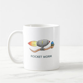 Caneca De Café Minhoca Foguete Veloz