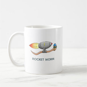 Caneca De Café Minhoca Foguete Veloz