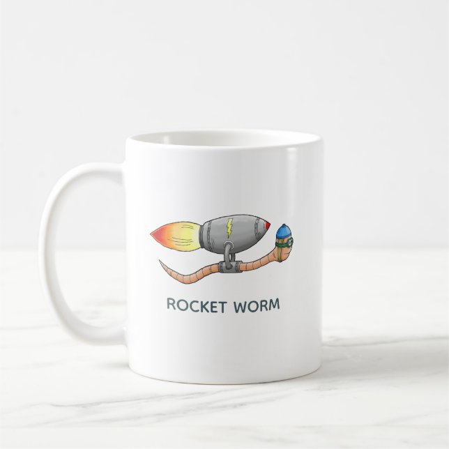Caneca De Café Minhoca Foguete Veloz (Esquerda)