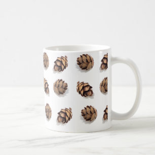 Caneca De Café Mini cones do pinho no branco