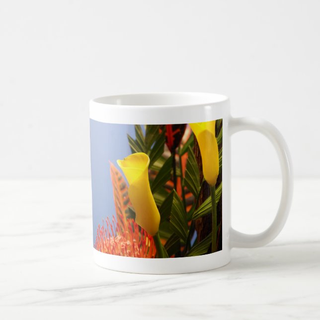 Caneca De Café mini lírios de calla amarelos (Direita)