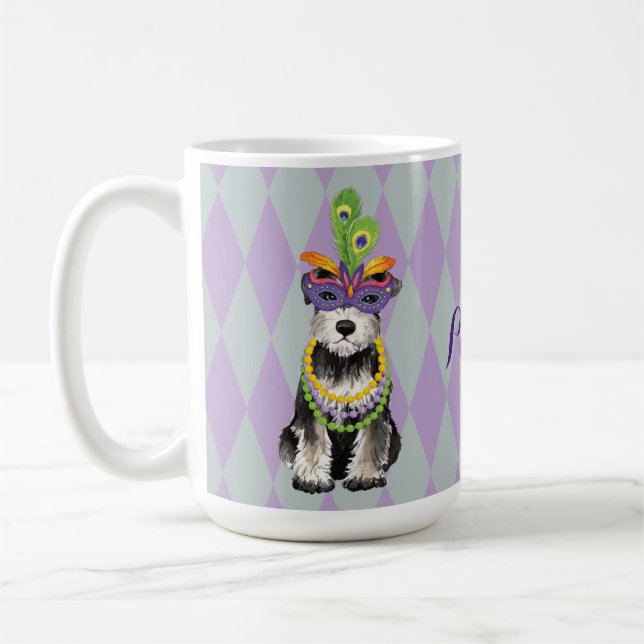 Caneca De Café Mini Schnauzer do carnaval (Esquerda)