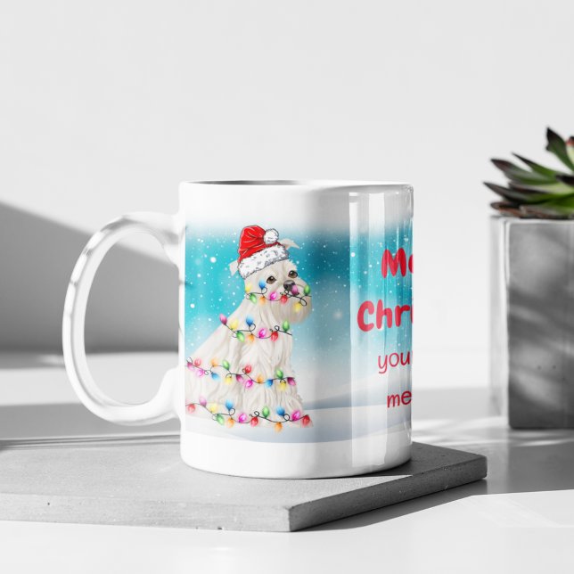 Caneca De Café Miniatura Personalizada Schnauzer Feliz Cão de Nat (Criador carregado)