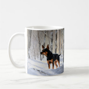 Caneca De Café Miniatura Pinscher Deixa-o nevar no Natal