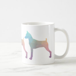 Caneca De Café Miniatura Pinscher Padrão Geométrico Silhouette