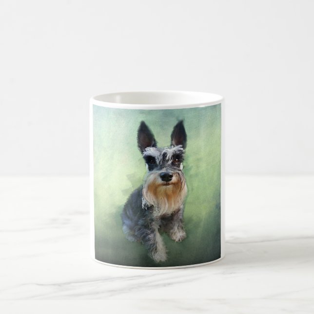 Caneca De Café Miniatura Schnauzer Cão Cachorro - Pintura de Cura (Centro)