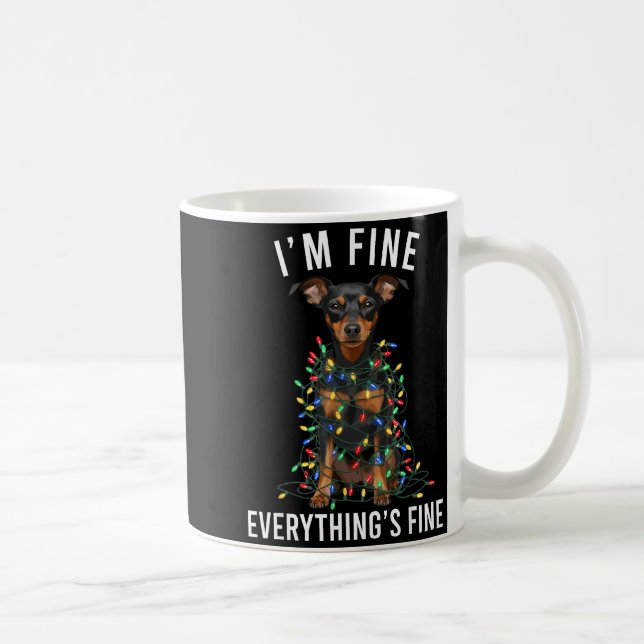 Caneca De Café Miniature Nscher Christmas I'm Fine Everything Is  (Direita)