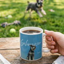 Miniature Schnauzer Nome Personalizado Retro Céu A