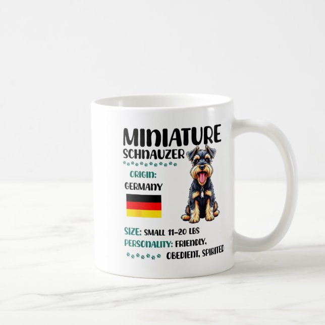 Caneca De Café Miniature Schnauzer Origin Funny Mini Schnauzer Lo (Direita)
