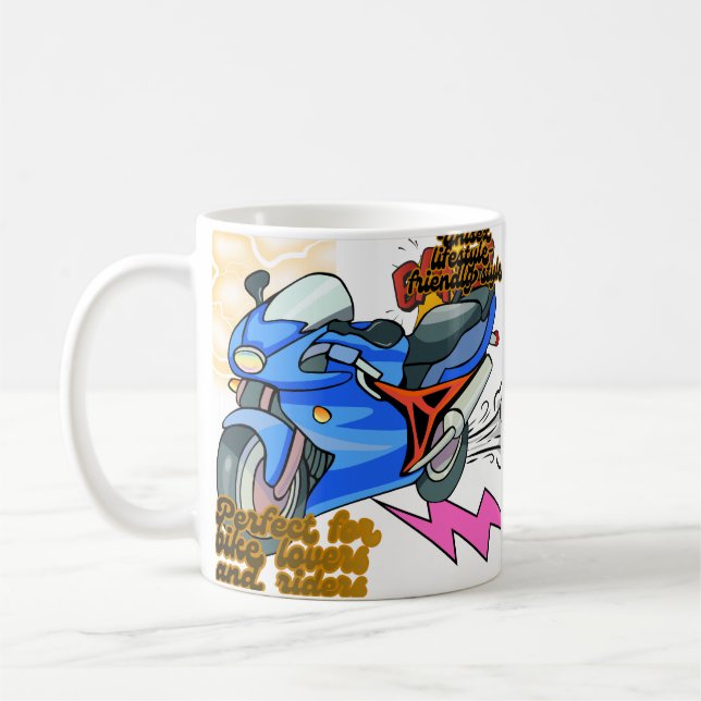 Caneca De Café Minimal Bike Art Graphic  (Esquerda)