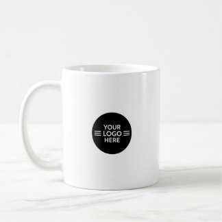 Caneca De Café Minimal Black Circle Logo Placeholder | Modern Cus