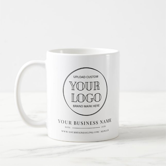 Caneca De Café Minimal Business Company  Logo Name Year (Esquerda)