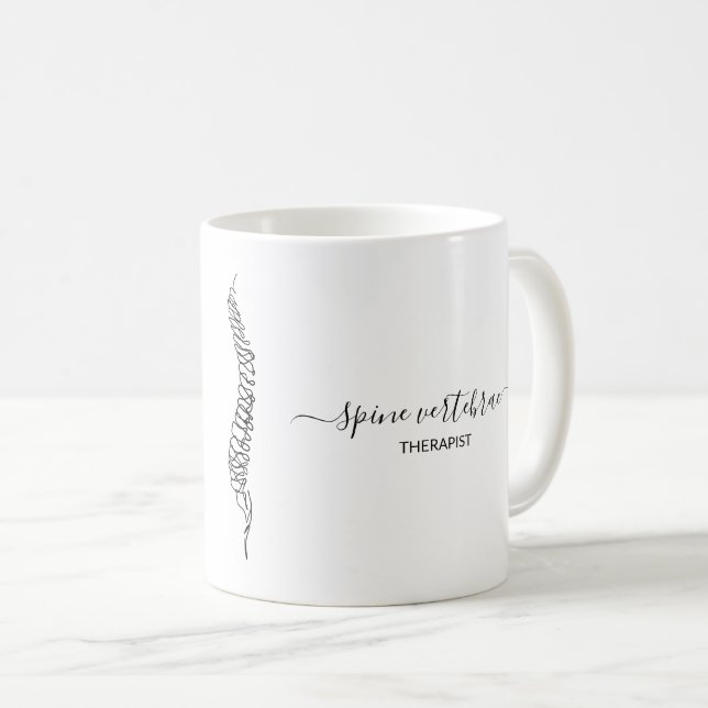 Caneca De Café Minimal Chiropractor Spine Massage Therapist (Frente Esquerda)