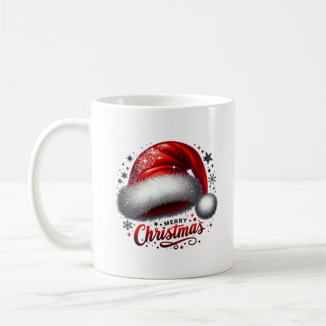 Caneca De Café Minimal Christmas Mug | Line Art Tree | KaliraArts (Esquerda)