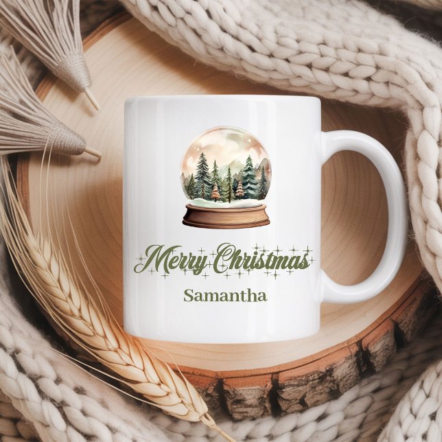 Caneca De Café Minimal earthy script Nordic palette custom name   (Minimal earthy script Nordic palette custom name christmas mug

)