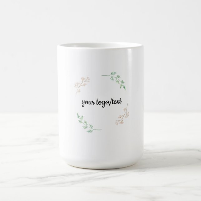 Caneca De Café Minimal Floral Frame- Elegant Botanical Cup Design (Centro)