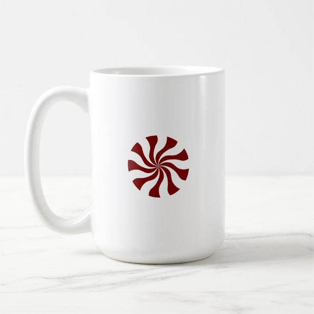 Caneca De Café Minimal Fun Peppermint Candy Swirl Hot Chocolate  (Esquerda)