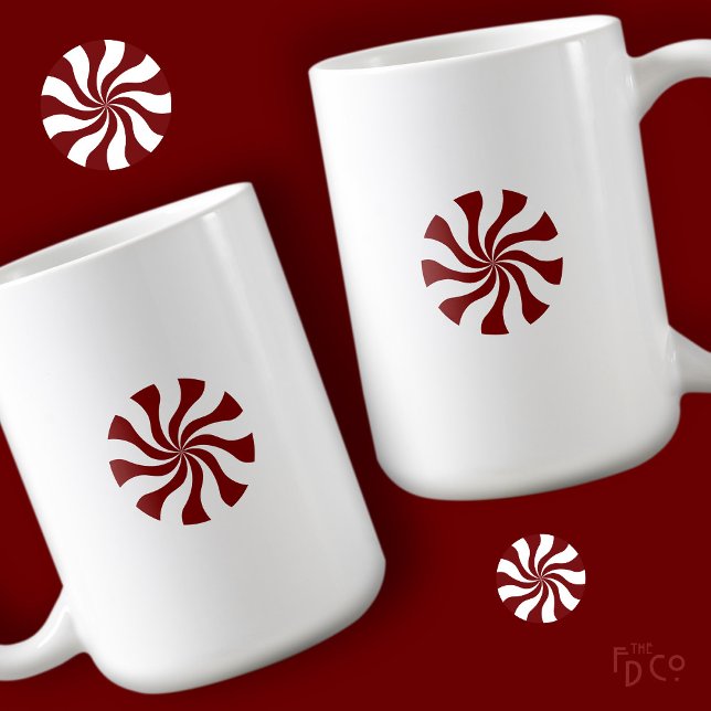 Caneca De Café Minimal Fun Peppermint Candy Swirl Hot Chocolate  (Criador carregado)