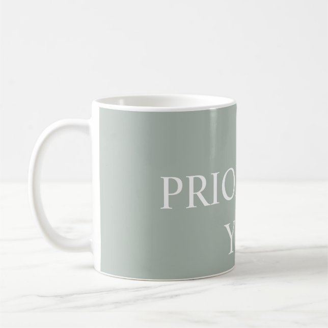 Caneca De Café Minimal Prioritize You Quote Ash Colour (Esquerda)
