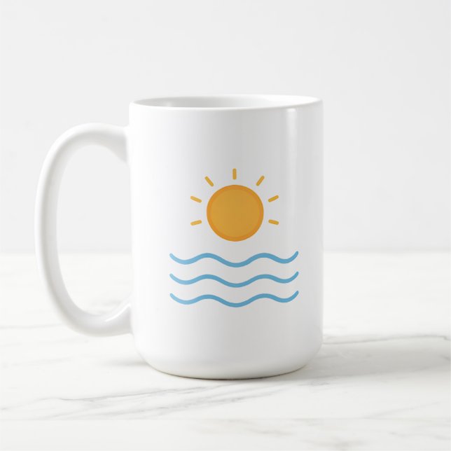 Caneca De Café Minimal Sun and Waves (Esquerda)