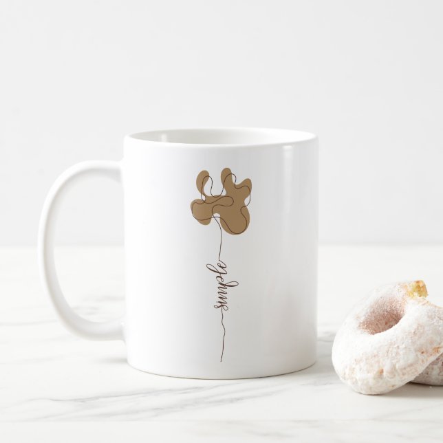 Caneca De Café Minimalism Simple Flower Mug (Com Donut)