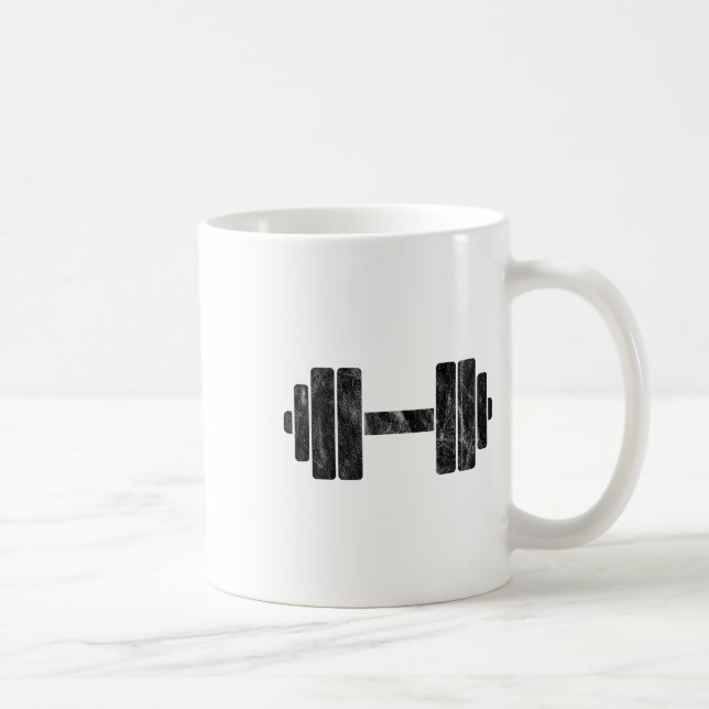 Caneca De Café Minimalismo de Halteres - Levantamento de Peso e F (Direita)