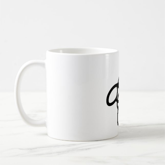 Caneca De Café Minimalist Bee Line Art Design – Modern Simple Bee (Esquerda)