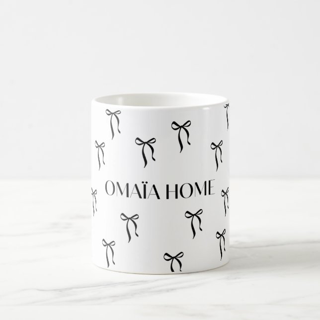Caneca De Café Minimalist Black Bow Pattern Coffee Mug (Centro)