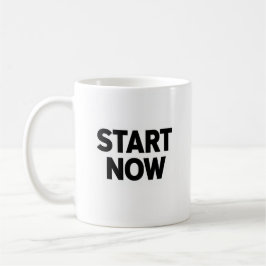 Caneca De Café Minimalist bold start now text