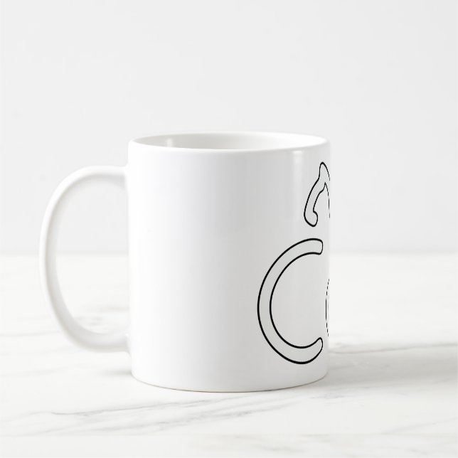 Caneca De Café Minimalist Cat Typography Design – Modern Line Art (Esquerda)