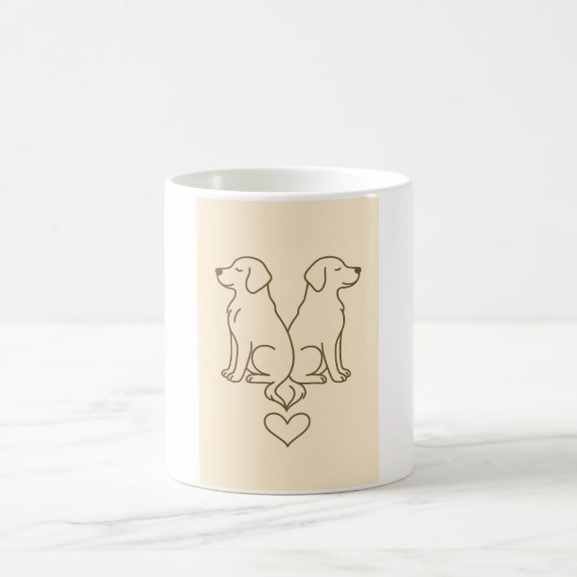 Caneca De Café Minimalist Dog Line Art Mug  (Centro)