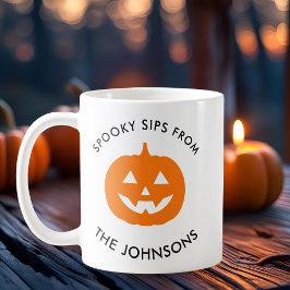 Caneca De Café Minimalist Halloween Spooky Sips – Personalized