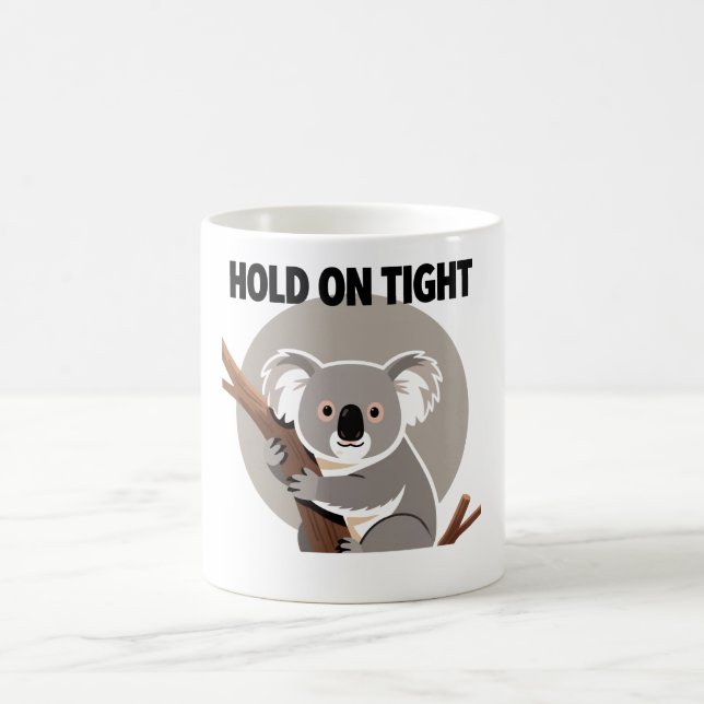 Caneca De Café Minimalist Koala "Hold On Tight" (Centro)