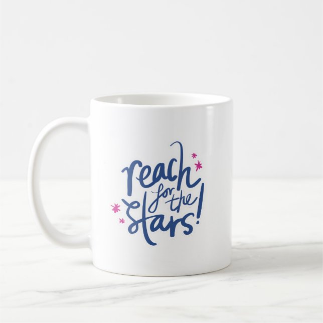 Caneca De Café Minimalist Motivation Reach for the Stars Lively (Esquerda)