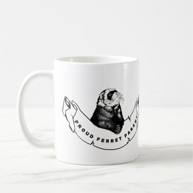 Caneca De Café Minimalist mug for ferret enthusiasts (Esquerda)