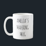 Caneca De Café Minimalist Personalized Mahjong Name Design Simple<br><div class="desc">This minimalist mahjong design features clean, handwritten lettering that feels modern and personal. Add any name to create a fun piece for game nights, mahjong groups, or thoughtful gifting. Its simple black-and-white style makes it versatile and easy to pair with any décor or personality. A great pick for mahjong lovers...</div>