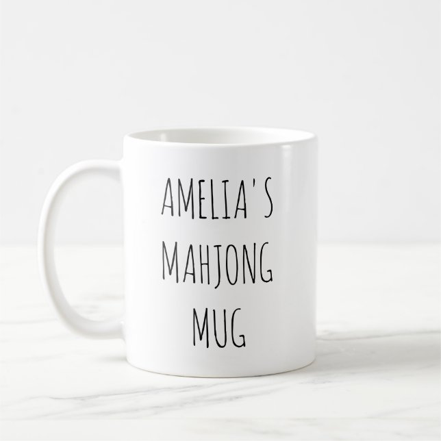 Caneca De Café Minimalist Personalized Mahjong Name Design Simple (Esquerda)
