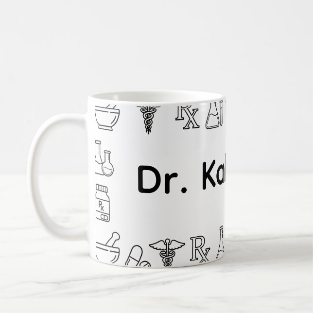 Caneca De Café Minimalist Personalized Pharmacist Mug (Esquerda)