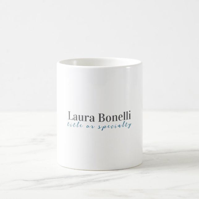 Caneca De Café Minimalist Professional Modern Plain Name Title (Centro)