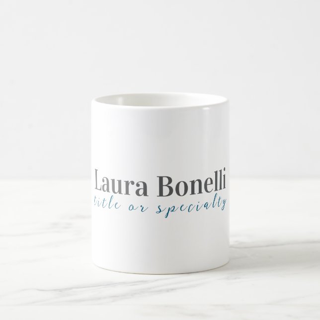Caneca De Café Minimalist Professional Modern Plain Name Title (Centro)