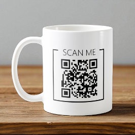 Caneca De Café Minimalist QR Code Scan Me Business