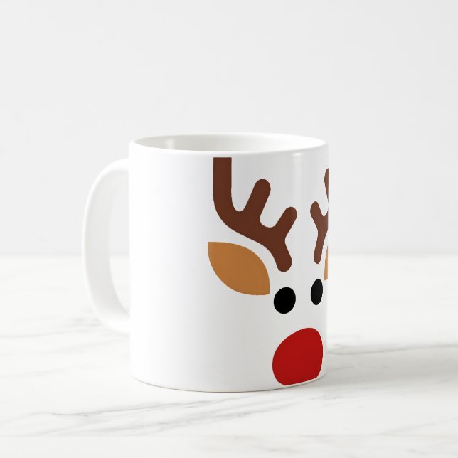 Caneca De Café Minimalist Rudolph Reindeer (Frente Esquerda)