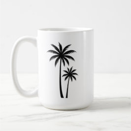 Caneca De Café Minimalist Tropical Palm Trees Silhouette Art Tee