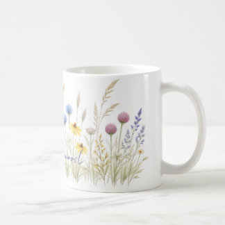 Caneca De Café Minimalist Wildflower Meadow Mug – Delicate Waterc